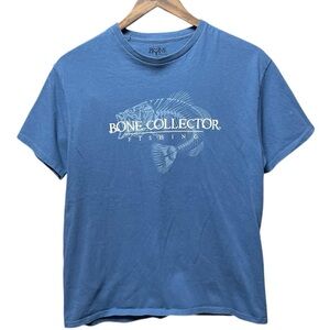 bone Collector fishing fish skeleton front graphic Outdoor crewneck casual shirt